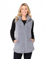 Cozy Sherpa Zip-Front Vest in Grey - 31003 - Sizes L & XXL
