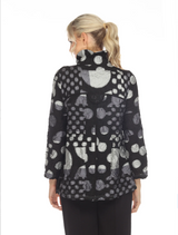 Polka-Dot Blouse/Jacket in Silver/Grey/Black -3776