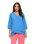 Lightweight Voile Double Layer Tunic in French Blue - V320-BLU