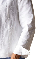 Textured Floral Jacket in White - 51210