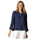 Soft Rayon Jacquard Flounce Shirt - 30713