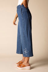 Stretch Denim Tossed Flower Jean - 11470