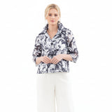 Floral Burnout Short Jacket - 2482-NVY