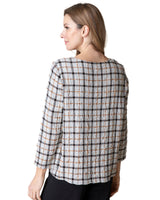 Textured Plaid Pullover - 75910 - Sizes S & M Only!
