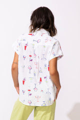 Cocktails Short Sleeve Button Down - 12310