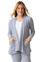 Sailor Striped Cotton Cardigan in Navy/White - 21532-NVY