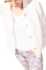 Vista Washed Cotton Beach Jacket in White - 43346-WHT