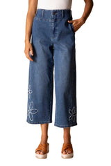 Stretch Denim Tossed Flower Jean - 11470