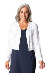 Eyelet Blooms Open Front Jacket - 56931