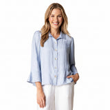 Soft Rayon Jacquard Flounce Shirt - 30713