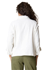 Stretch Cordutoy Button-Front Jacket - 45115