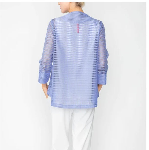 Just In! IC Collection Laser-Cut Asymmetric Jacket in Periwinkle - 4517J-PW