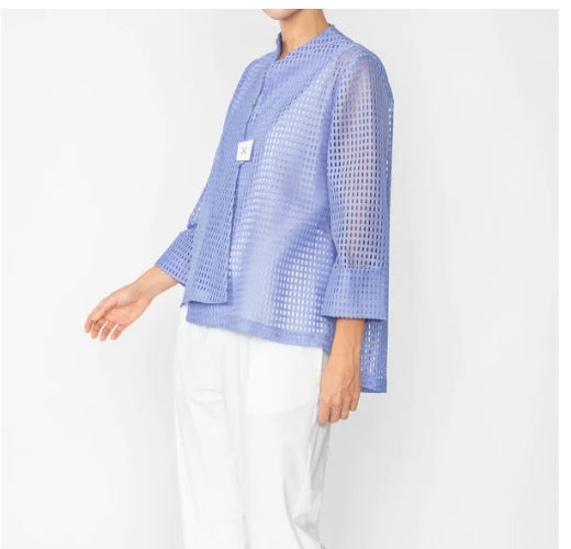 IC Collection Laser-Cut Asymmetric Jacket in Periwinkle - 4517J-PW