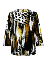 "Serengeti" Animal-Print V-Neck Top in Multi - 26853