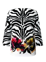 "Zebra" V-Neck Print Top - 32415