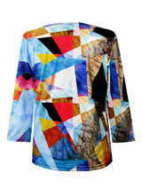 Patch Play V-Neck Print Top - 33627