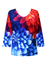 Petal Pop V-Neck Print Top - 34389