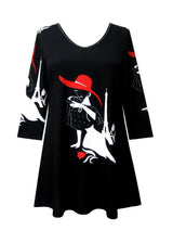 Red Hat Paris V-Neck Print Tunic - 34269-TU