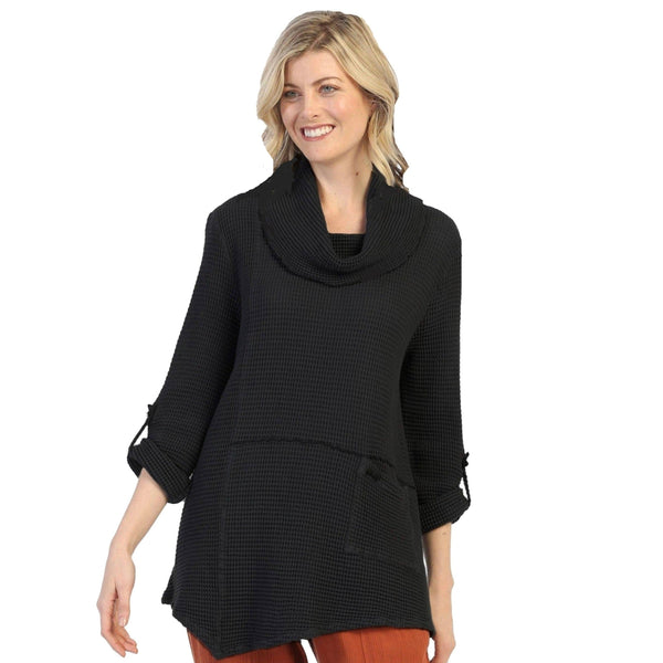 Focus Lightweight Waffle Tunic in Black - FW-124-BLK - Size S Only!