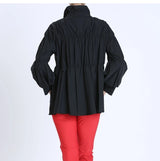 Tiered High-Low Parachute Jacket in Black - 1395J-BLK