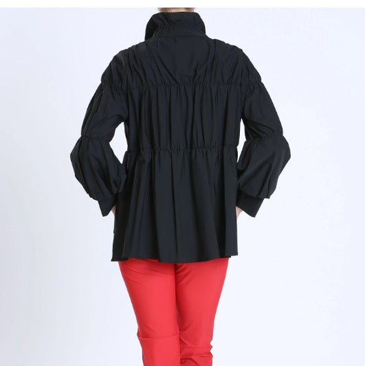 IC Collection Shirred Zip Front Jacket - 1395J
