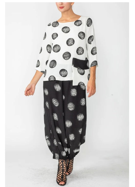 IC Collection Dot Pant in Black & White - 4863P-BK