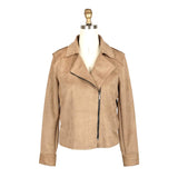 Microsuede Moto Jacket in Tan - 4897-TAN