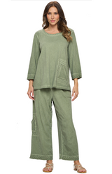 Flood Pant With Cargo Pocket in Luna Olive - CS386-OLV - Size S