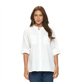 Textured Cotton Shirt in White - CS117-WT