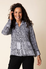 Viscose Rayon Crepe Bali Flounce Shirt - 39425