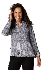 Viscose Rayon Crepe Bali Flounce Shirt - 39425