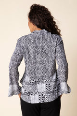 Viscose Rayon Crepe Bali Flounce Shirt - 39425