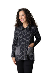 Core Travel Knit Circles & Dot Print Zip Jacket - 55533