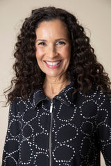 Core Travel Knit Circles & Dot Print Zip Jacket - 55533