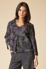 Leaves Inverted Pleat Top - 21002
