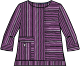 Change Your Stripes Pocket Pullover Top - 45820 - Size XS in Plum