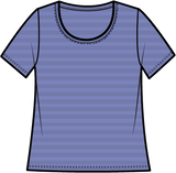 Shadow Stripe Short Sleeve Top - 30013