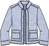 Soft Raw-Edge Linen Blend Button Front Jacket - 41552