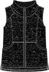 Fleece Vest with High Collar & Front Zip - 16225