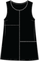 Pieced Tank in Black - 27501-BLK - Size S