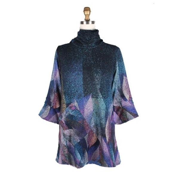 Damee Abstract Art Sweater Knit Tunic in Purple Multi -  9214-PPL - Size M Only!