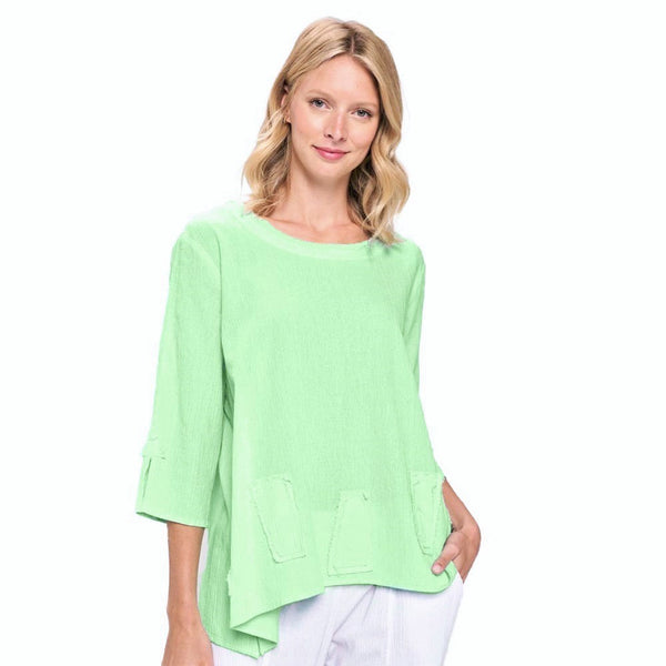 Focus Textured Patchwork Tunic in Mint - CG-122 - Sizes S & M Only!