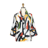 Abstract Brushstroke Print Jacket - 5063
