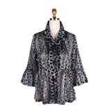 Geometric Ombré Mesh Jacket in Silver - 400-SLV