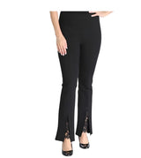 Flare Pant with Lace Trim in Black - 3814P- BLK