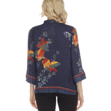 Colorful Gold Fish-Print Silk Blouse - 1213GLF