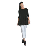 Stretch Knit Basic Tunic in Black - 1484-BLK