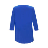 Valentina Solid V Neck Hi-Low Tunic Top in Royal Blue 15296-BLU - Size S Only!