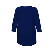 Hi-Low V-Neck Top in Navy - 15296-NVY - Size XL Only!