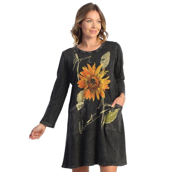 Jess & Jane "Sunflower" Mineral Washed Dress w/Patch Pockets - M86-1757
